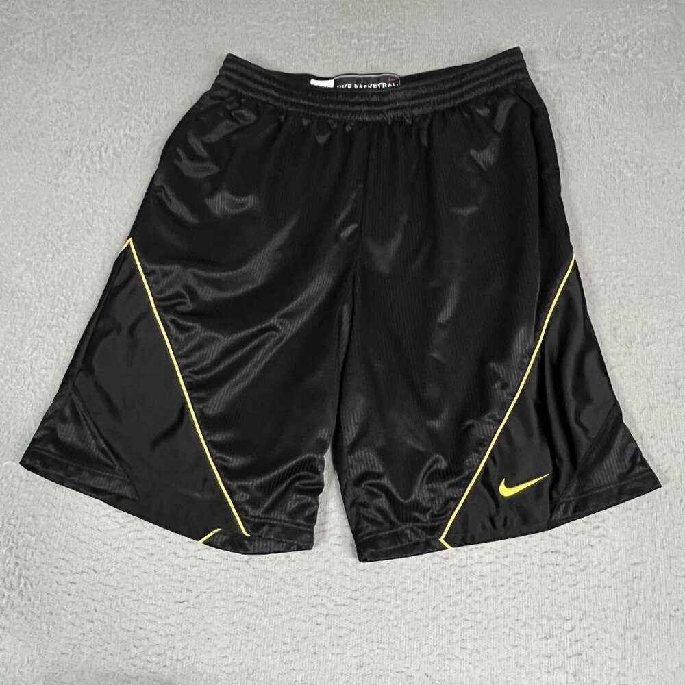 VTG Nike Swoosh Dry Fit Shorts Men Sz 2X Athleisure Running Basketbal Black